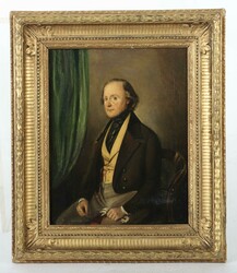 Maler des 19. Jh. ''Herrenportrait'', Bildnis eines jungen, sitzenden ...