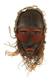 Maske der Dan Elfenbeinküste/Liberia, Holz geschnitzt, menschliches ...