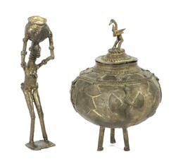 Deckelgefäss und Figur Westafrika/Mali, 2. Hälfte 20. Jh., ...