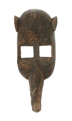 Tiermaske der Dogon Mali, Holz, schnabelförmiges Tiermaul, ...