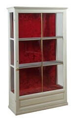 Klassizistische Vitrine um 1800, Holz, weissgrauer Farblack, ...