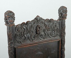 Historismus-Thron im Frühbarockstil 19. Jh., Nussbaum, die Beine und ...