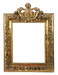 Bilderrahmen mit bekrönter Monogrammkartusche 19. Jh., ...