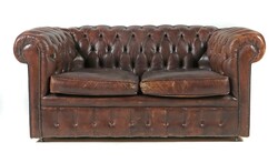 Chesterfield-Sofa Mitte 20. Jh., Zweisitzer-Sofa, zwei Sitzpolster, ...