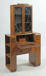 Art Deco-Sekretär wohl England, um 1935, Mooreiche, zweiteiliges ...