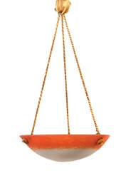 Art Deco-Hängeleuchte in Orange und Weiss Frankreich, 1930/30er ...