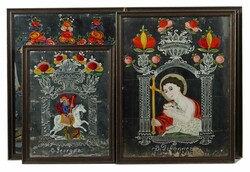 Konvolut Hinterglasbilder Süddeutschland, 19. Jh., 4 tlg.: ''Hl. ...