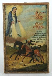 Votivbild Oberbayern, 19. Jh., Darstellung die Dankbarkeit der ...