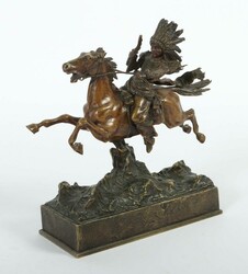 Curtis, T. Bildhauer des 19./20. Jh. ''Reitender Häuptling'', Wiener ...