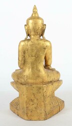Buddha Burma, 2. Drittel 20. Jh., Holz, geschnitzt, vergoldet, die ...