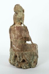 Guanyin China, 18./19. Jh., Holz, vollplastisch geschnitzt, Reste ...