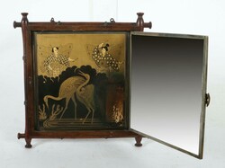 Kosmetischer Stellspiegel Japan, um 1900, Holzrahmen in Bambusstangen ...