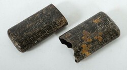 Etui Japan, 2. Hälfte 19. Jh., Rochenhaut, beidesitig bemalt mit ...