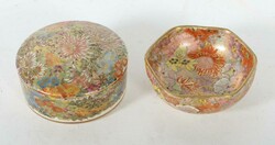 Millefiori Satsuma Schale &amp; Deckeldose Japan, Mitte 20. Jh., zwei ...