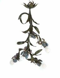 Floral gestaltete Deckenleuchte 2. Hälfte 20. Jh., Metallblech, ...