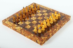 Bernstein-Schachspiel 20. Jh., das aufklappbare mikromosaike ...