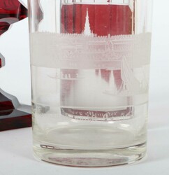 Konvolut 3 Gläser mit Ansichten 19. Jh., bestehend aus einem Pokal, ...