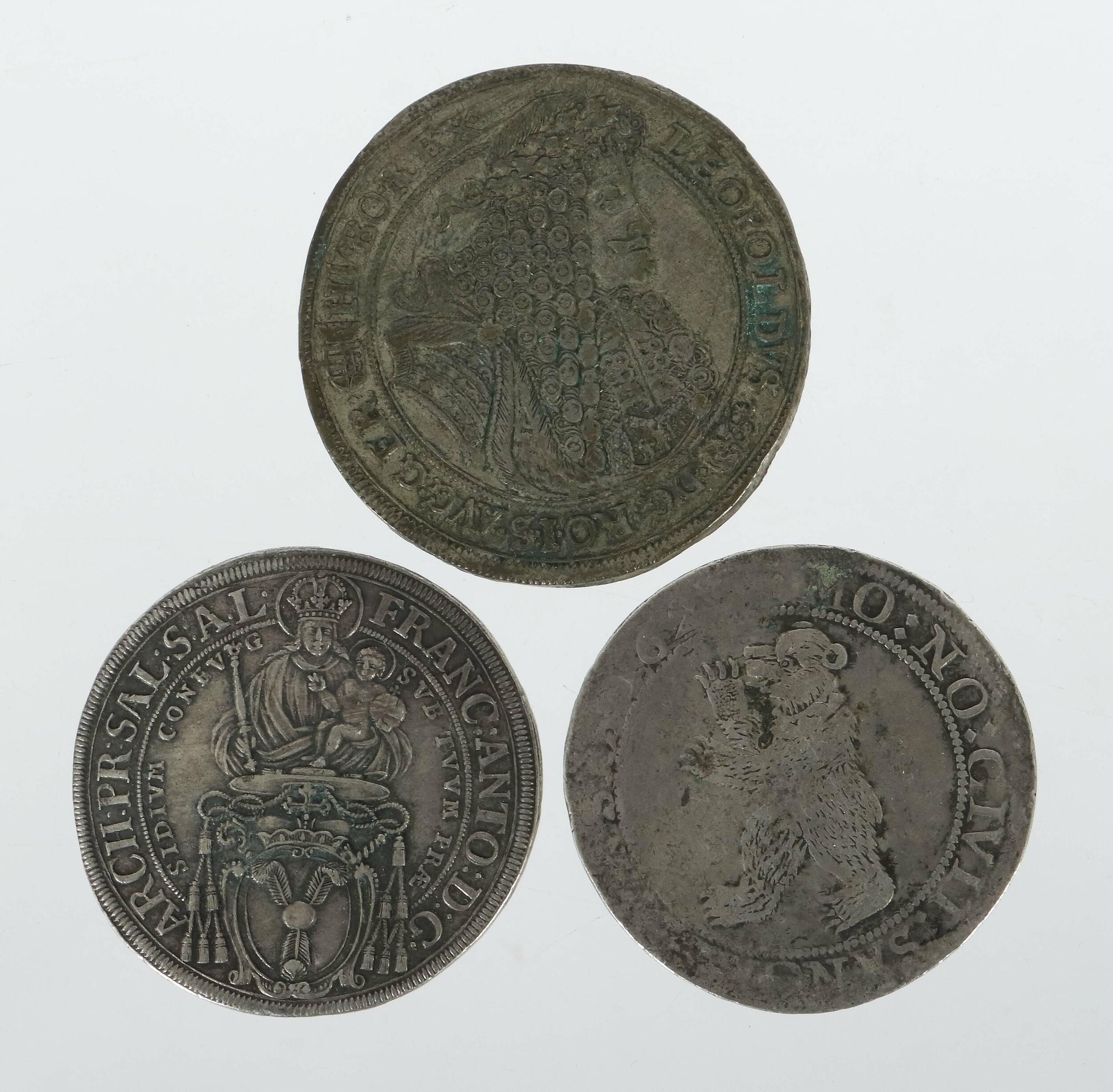3 Taler Österreich/Salzburg/Schweiz, 17./18. Jh., D: bis ca. 4,7 cm. ...