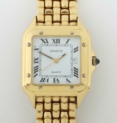 Damenarmbanduhr 20. Jh., Damenarmbanduhr Geneve, Gelbgold 750, Quarz, ...