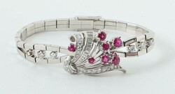 Damenarmbanduhr 20. Jh., Damenarmbanduhr in Weißgold 750, mit ...