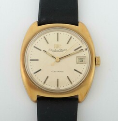 Herrenarmbanduhr IWC Um 1970er Jahre, Marke IWC Electronic, Gelbgold ...