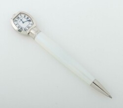 Cartier Kugelschreiber 20. Jh., Kugelschreiber mit kleiner Uhr, ...