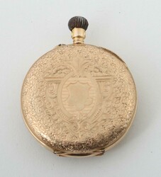 Damentaschenuhr Um 1900, Gelbgold 585, punziert, Innendeckel Metall, ...