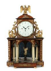 Wiener Empire-Uhr Anfang 19. Jh., Emaillezifferblatt bez. ...