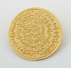 Goldanhänger/Brosche 20. Jh., runder gemusterter Anhänger, ...