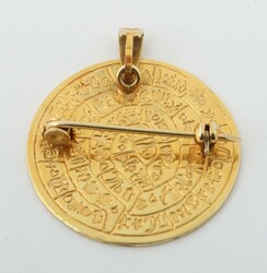 Goldanhänger/Brosche 20. Jh., runder gemusterter Anhänger, ...