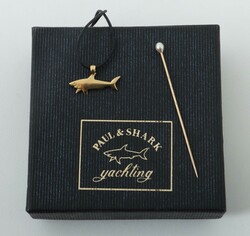 Kravattennadel & Kette Modern, Anhänger in Haiform an Lederband ...