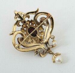 Florale Brosche/Anhänger 20. Jh., florale Brosche mit Anhängeröse ...