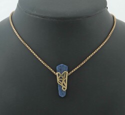 Kette mit Steinanhänger 20. Jh. Veneziana Kette mit blauem Stein als ...