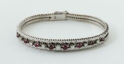 Armband mit Rubinen 20. Jh., Armband in Weißgold 585, bes. mit 8 ...