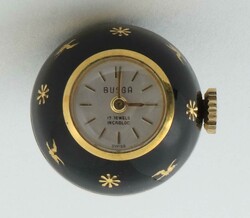Kugeluhr Mitte 20. Jh., Marke Busga, Uhranhänger mit schwarzer ...