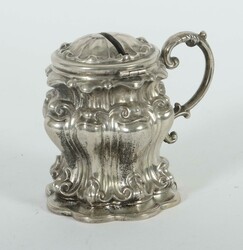 Spardose 19. Jh., Silber 13-lötig, ca. 70 g, gebuckelte Wandung mit ...