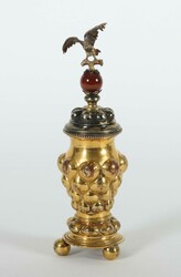 Zuckerstreuer als Buckelpokal Ende 19. Jh., Silber 800 vergoldet, ca. ...