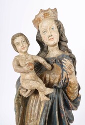 Bildschnitzer des 17./18. Jh. ''Madonna mit Kind'', Holz geschnitzt, ...