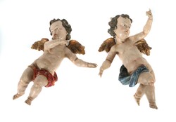 Bildschnitzer des 18. Jh. Süddeutschland, ''Schwebendes Engelspaar'' ...