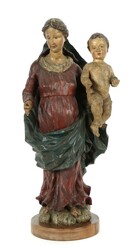 Bildschnitzer des 19. Jh. ''Madonna mit Kind'', Holz geschnitzt, ...