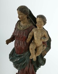Bildschnitzer des 19. Jh. ''Madonna mit Kind'', Holz geschnitzt, ...