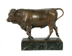 Bildhauer des 19./20. Jh. ''Ochse'', Bronze patiniert, vollplastische ...