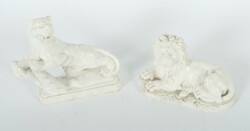 Bildhauer des 20. Jh. ''Tiger'' und ''Löwe'', Alabaster, ...