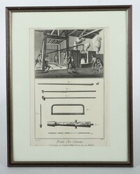 Grafiker des 18. Jh. ''Kanonenguss'', das Gießen von flüssigem ...