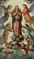 Maler des 18. Jh. ''Mariä Himmelfahrt'', im Zentrum die Heilige ...