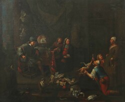 Kopist des 18./19. Jh. ''Der Wilderer'', Interieurszene mit mehreren ...