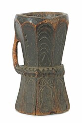 Getreidemörser Afghanistan, Nuristan, 19./20. Jh., Holz geschnitzt, ...