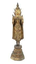 Stehender Buddha in Abhaya Mudra Thailand, 19. Jh., Bronze, ...