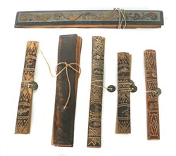 6 Palmblattmanuskripte Indonesien, Bali, 19./20. Jh., Bambus- und ...