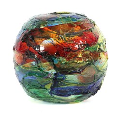 Große Kugelvase ''Gaecolor'' Gae Aulenti (Entwurf), Venini, Murano ...